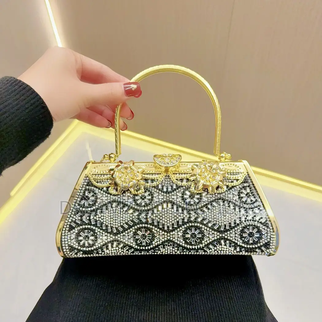 Crystal Floral Clutch Handbag