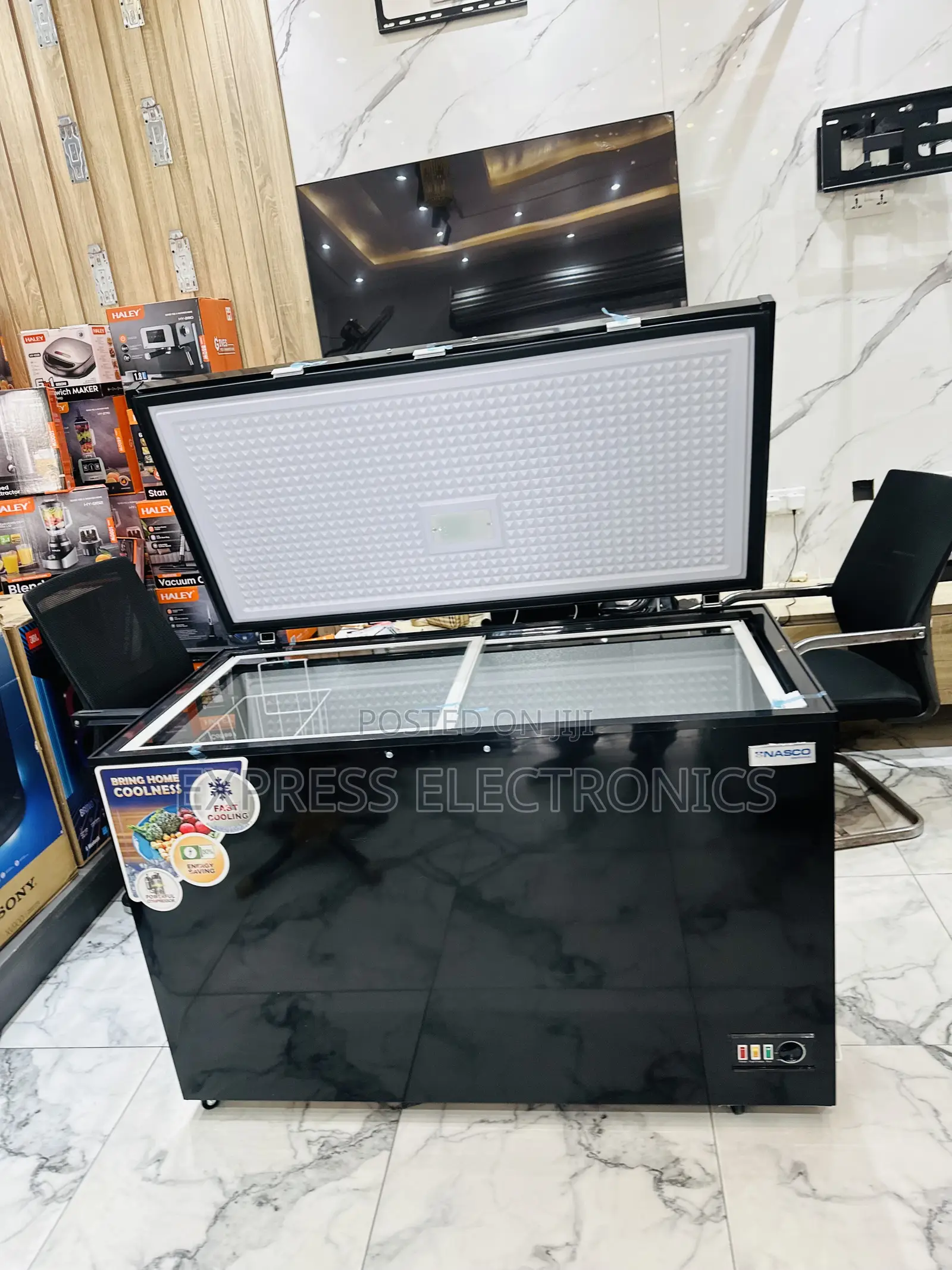 Fantastic Sleek Chest Dark Grey Freezer Nas-475fl Nasco