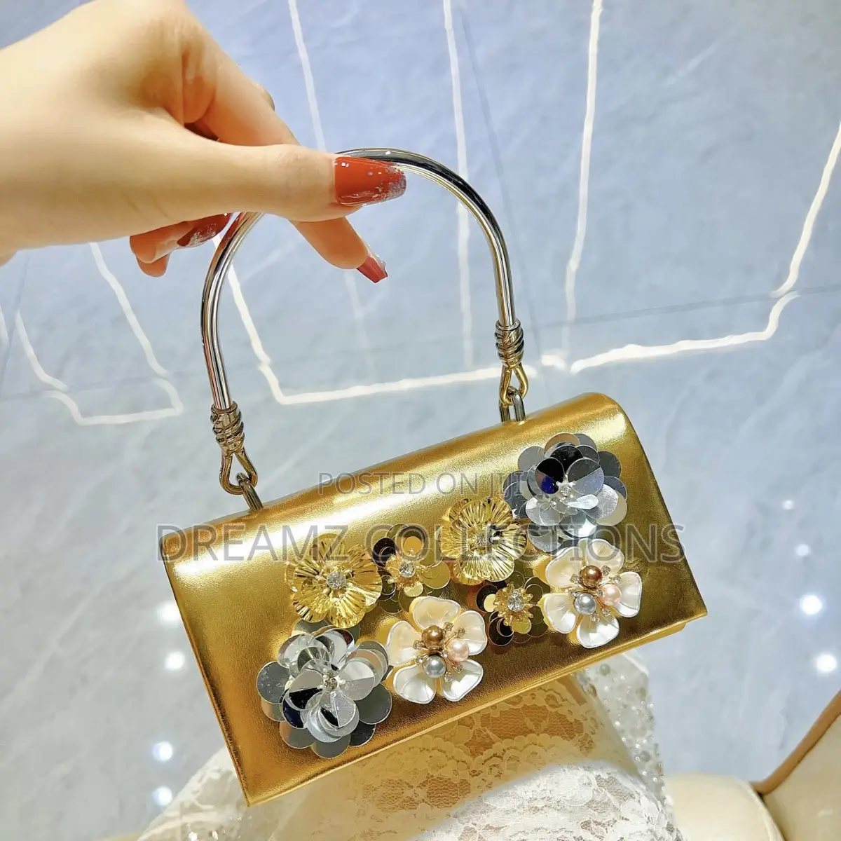Pearl Floral Handbag