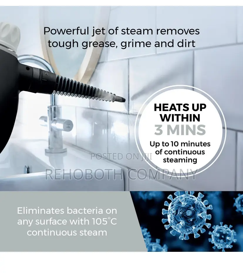 Tower T134000pl Ths10 Corded Handheld Steam Cleaner 1050w, Platinum