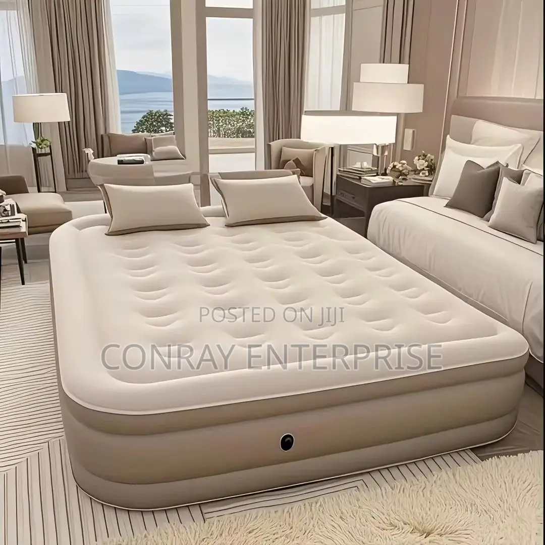 Inflatable Double Mattress With Repair Kits and Pillows
