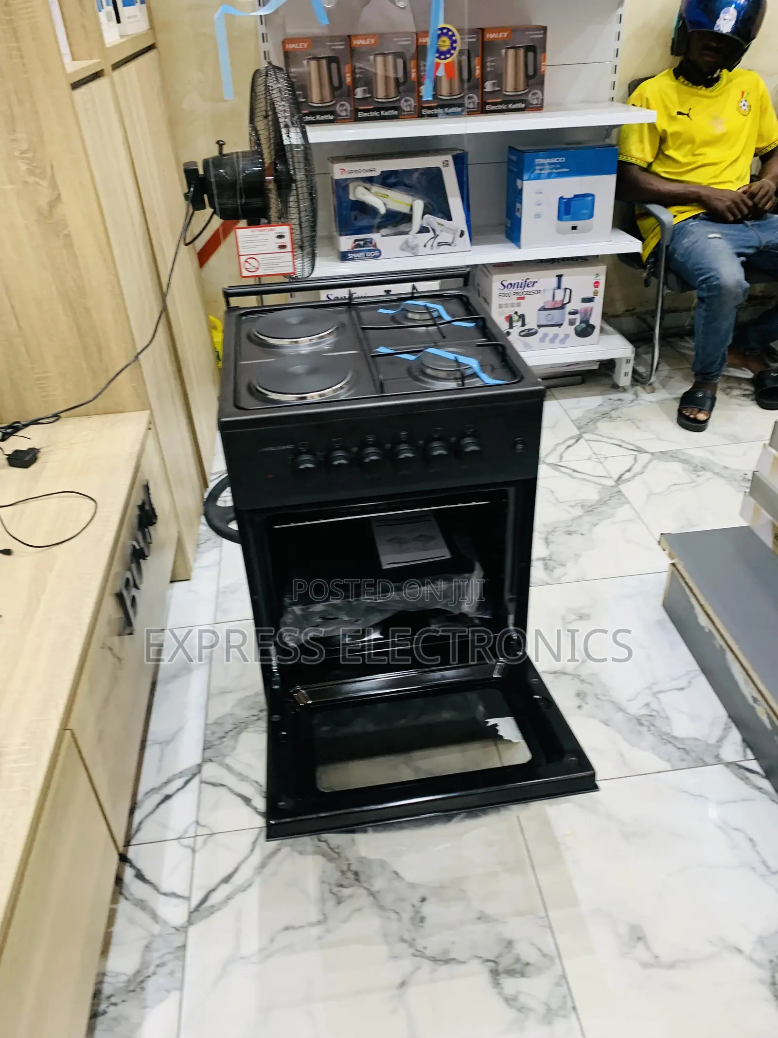Text Us for Your Gas Electric Cooker 2-2 Oven Black.
