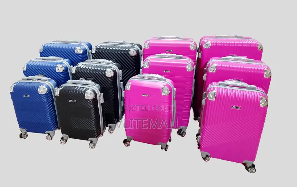 3-Piece Hot Pink Hard-Shell Travel Luggage Set