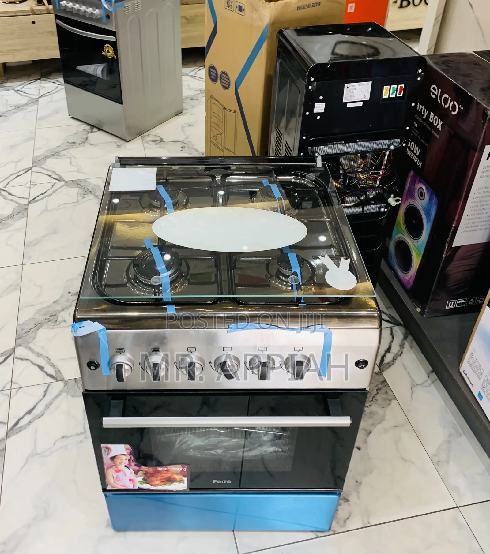 Get Adorable Ferre 60x60cm 4 Gas Burner With Oven Grill(Gray)