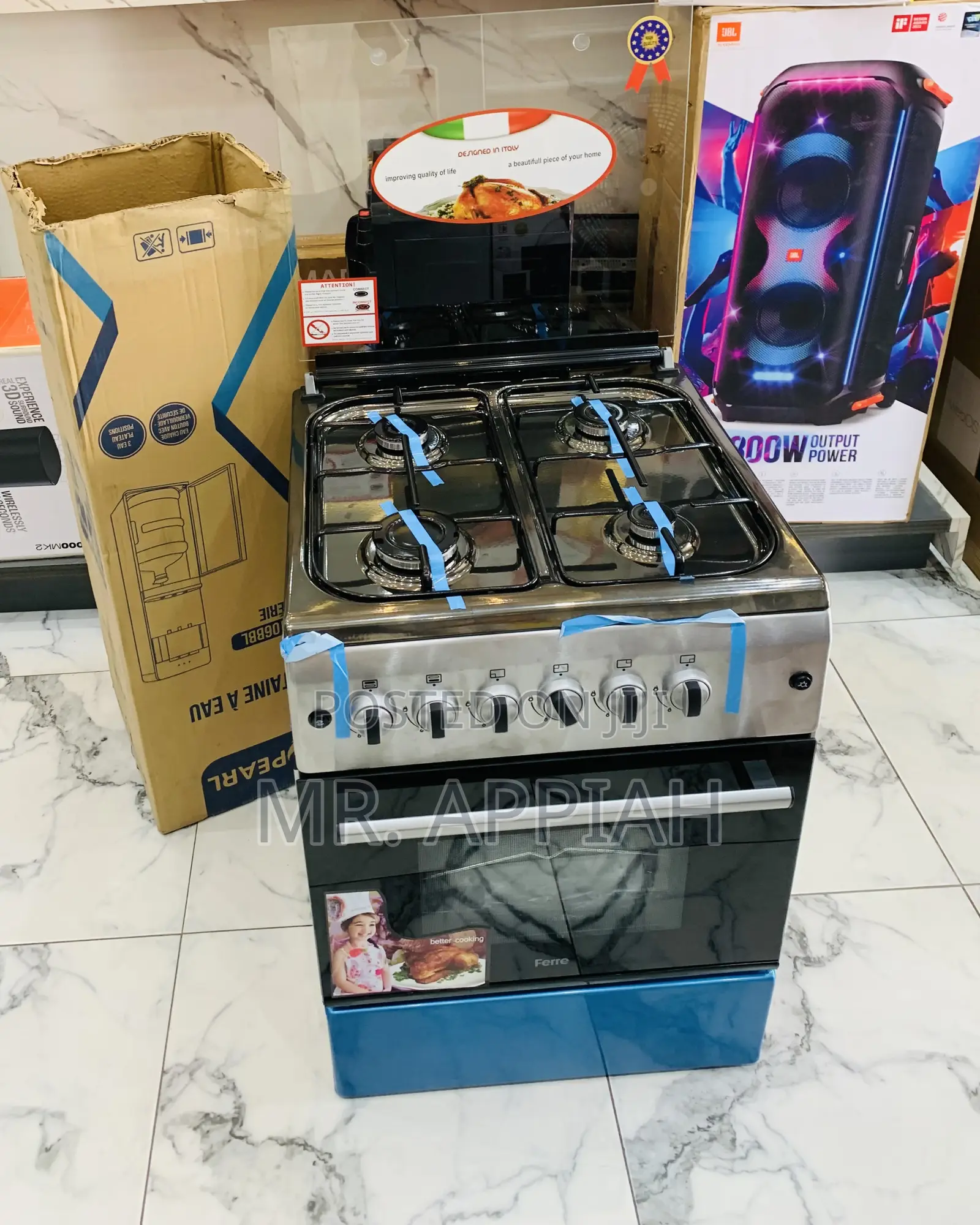 Brand New Ferre 60x60cm 4 Burner Freestanding Gas Cooker(Gray) 