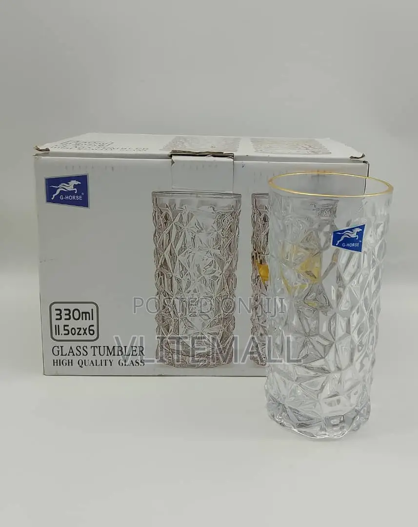 G-Horse 6-Piece Glass Tumbler Set With a 330ml Capacity.