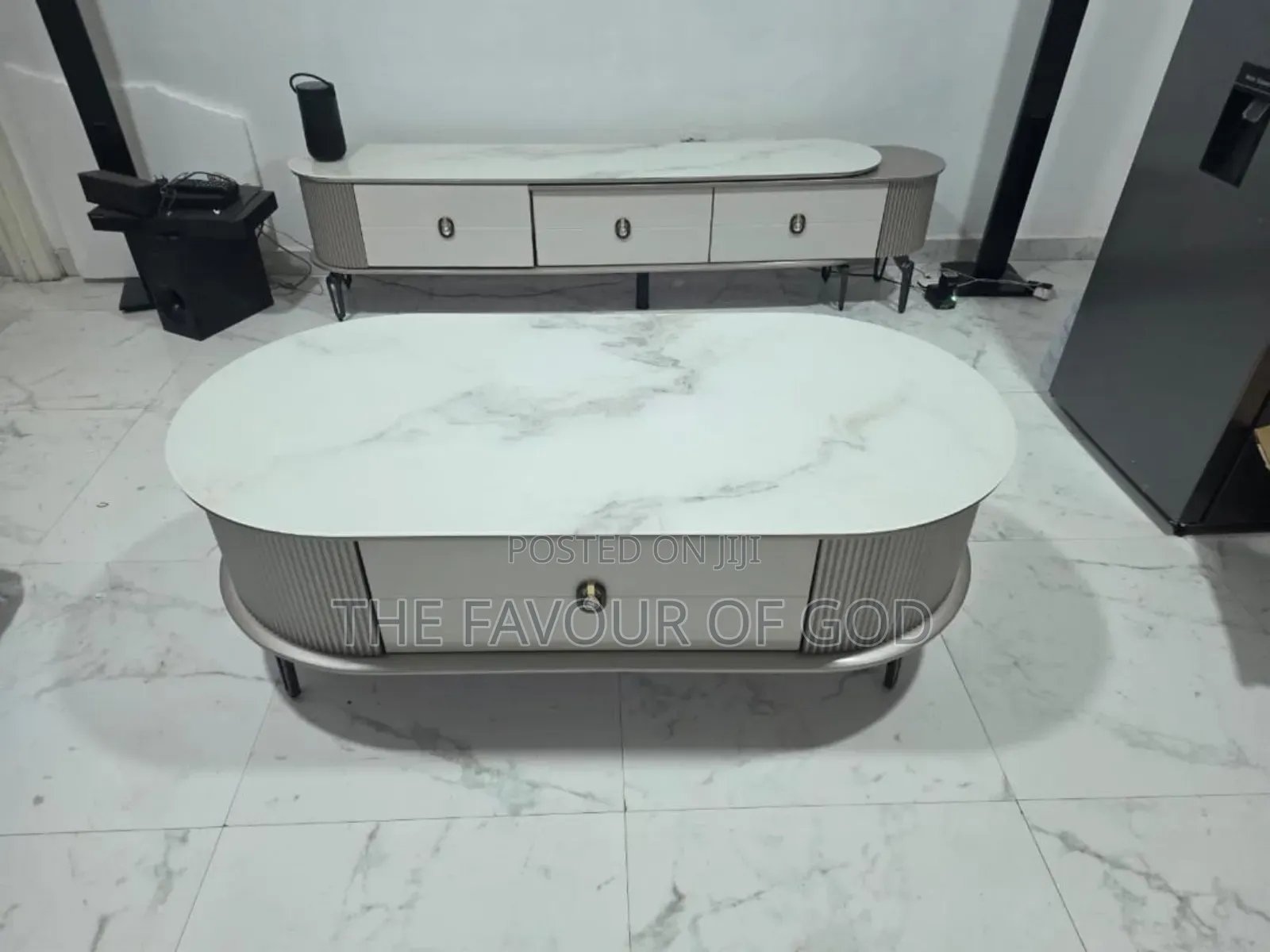 A Modern Tv Stand With Center Table