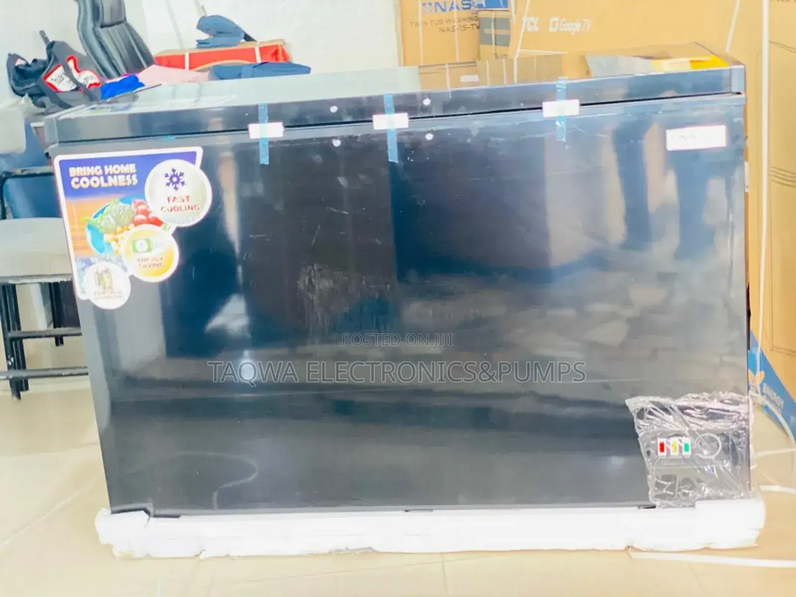 Elegant Black Nasco 400l Chest Freezer