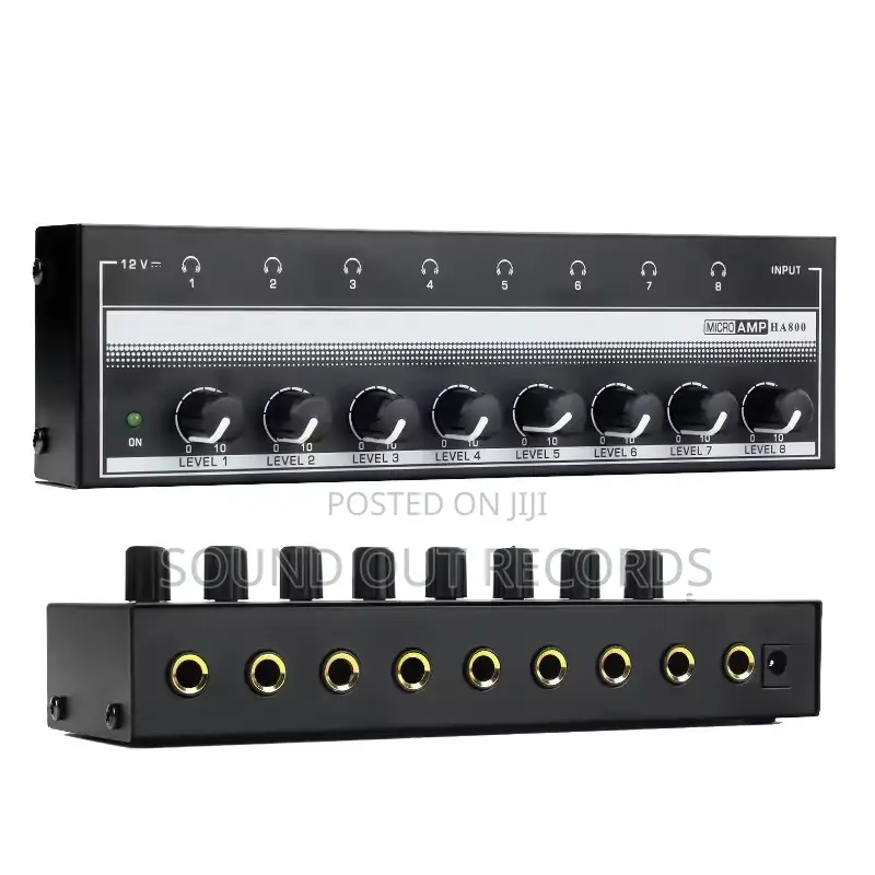 8in1 In Ear Monitor Headphone Splitter/Amplifier