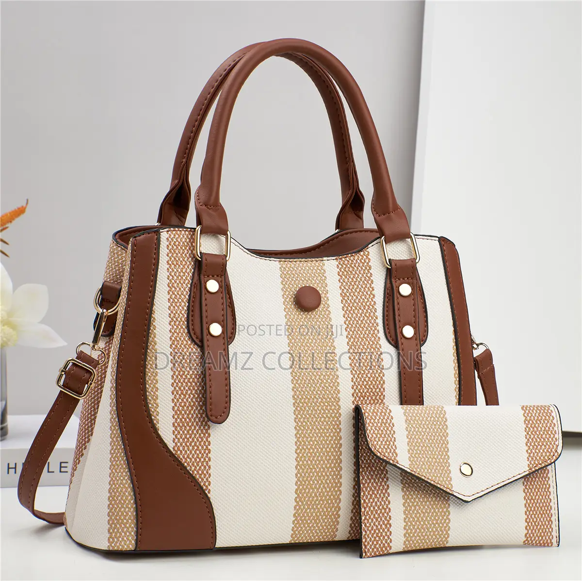 Striped Elegance Handbag Set