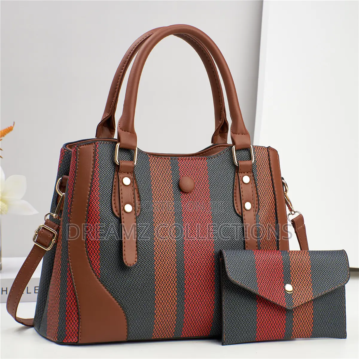Striped Elegance Handbag Set