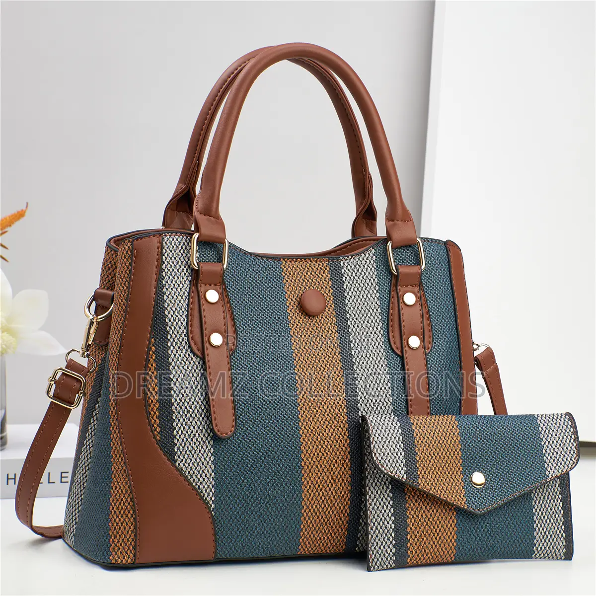 Striped Elegance Handbag Set