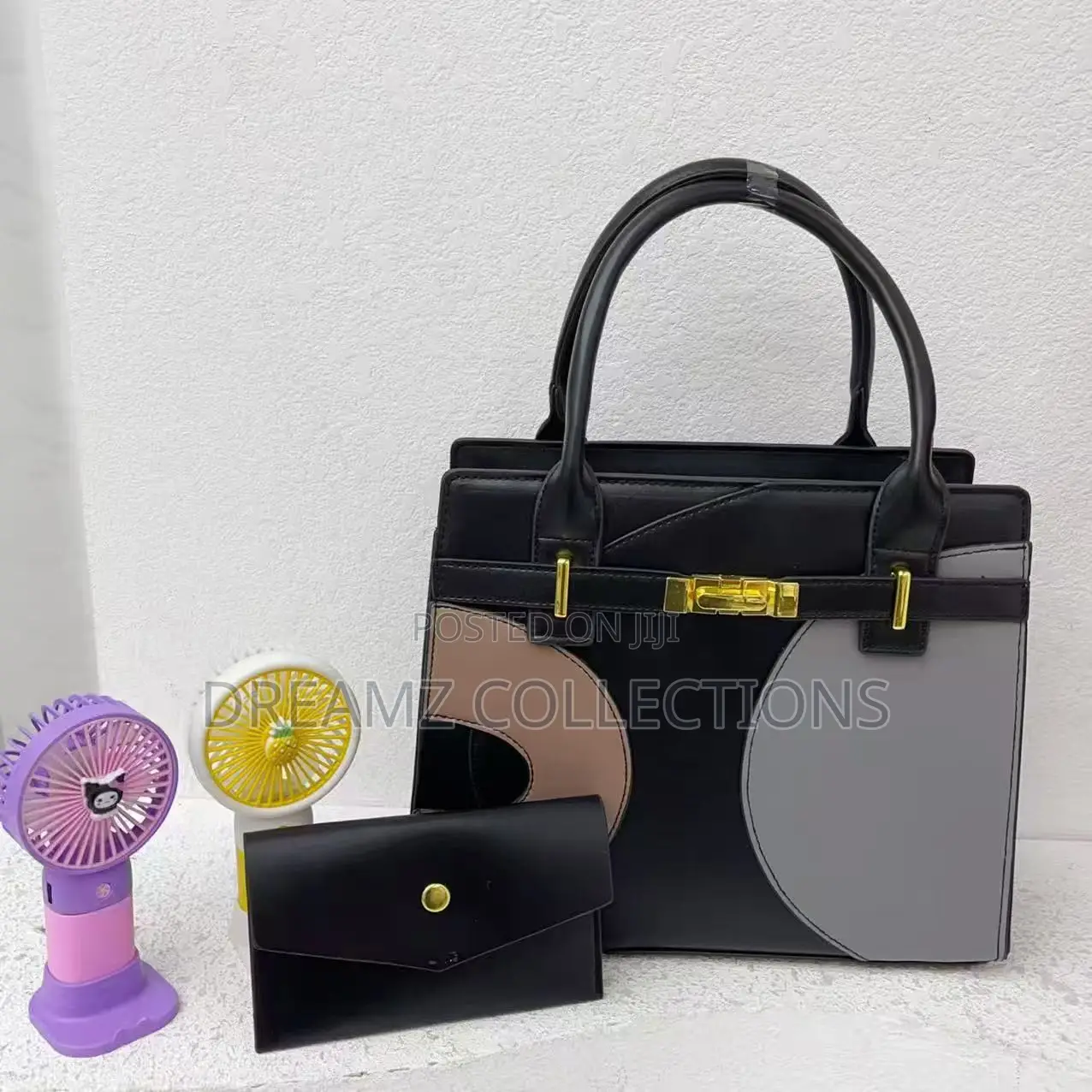 Geometric Panel Handbag Set