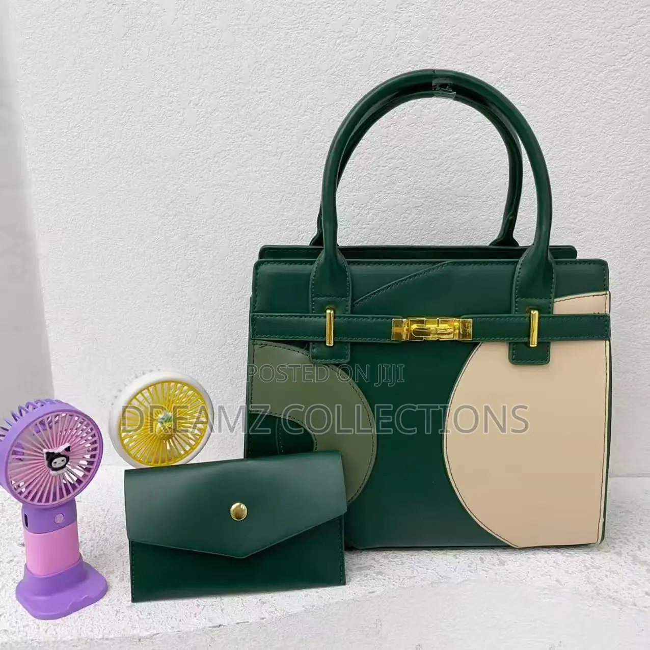 Geometric Panel Handbag Set