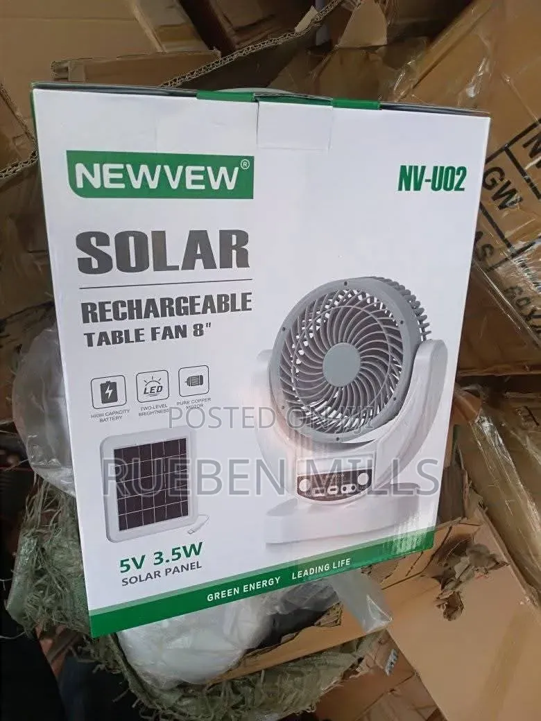 Nv-U02 Solar and Electric Rechargeable Table Fan
