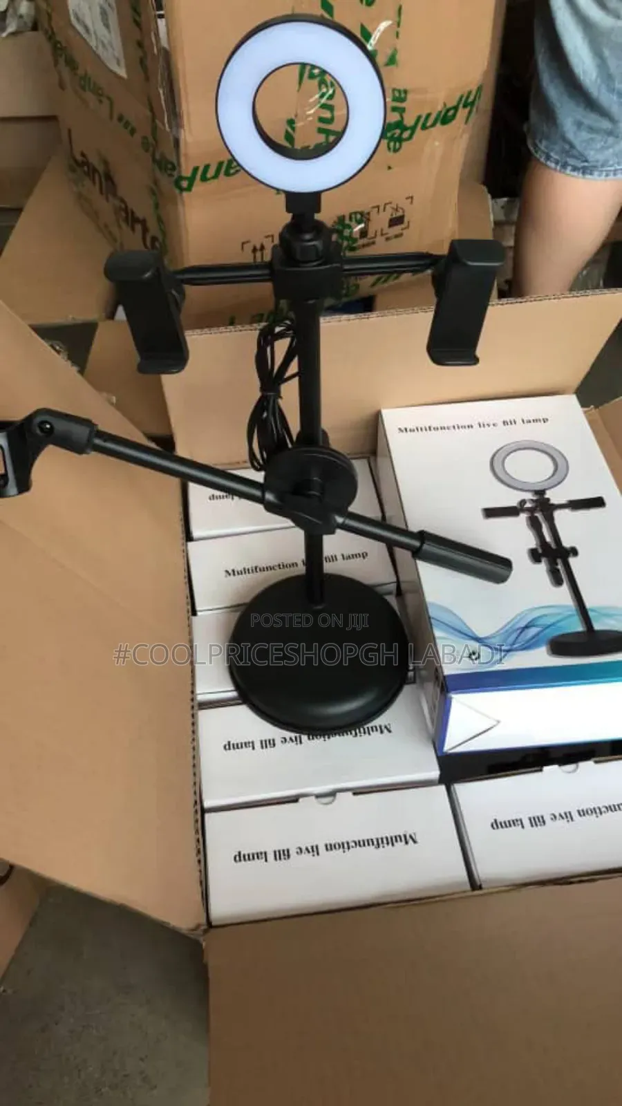 Microphone Smartphone Tripod With Ringled Lights