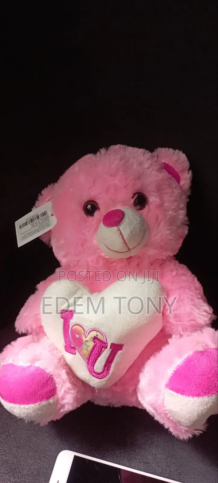 Pink " I  U " Teddy Bear. Dimensions - 30×24cm
