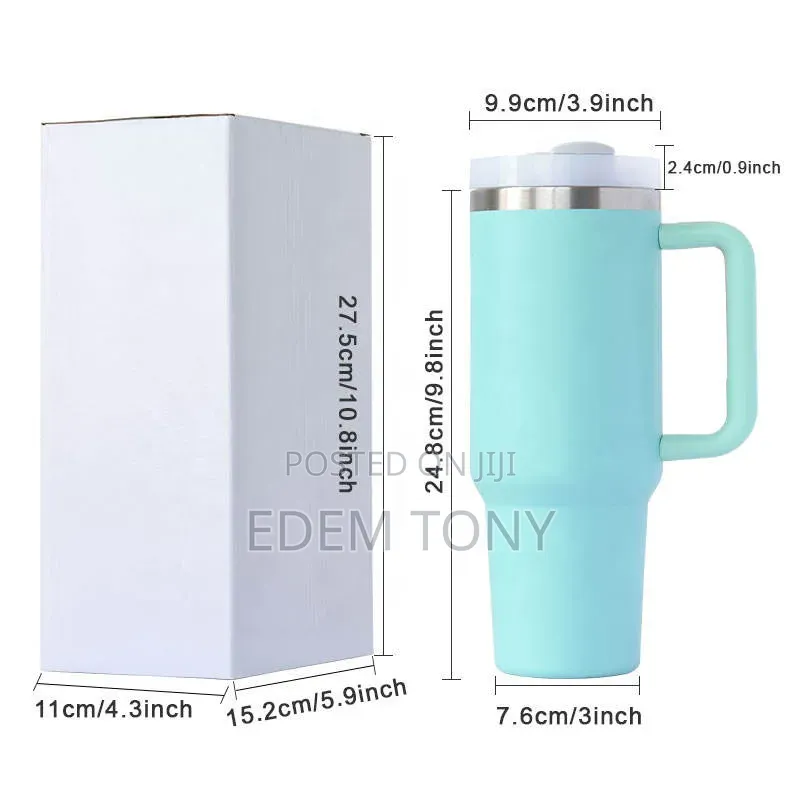 New Stainless Steel Double Insulated Hot/Cold Tumbler Cup With Straw