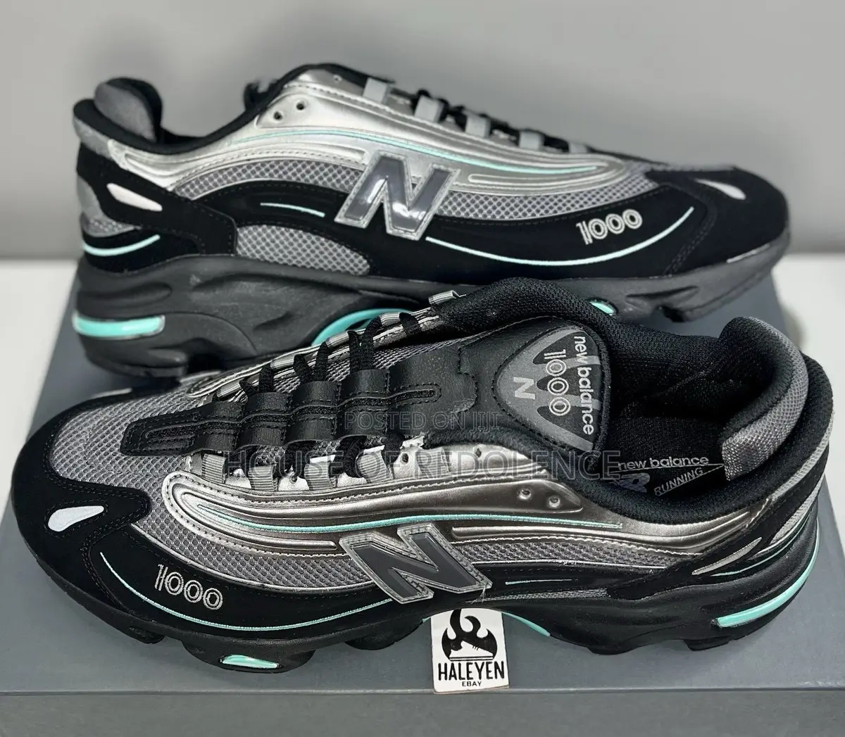 New Balance 1000 Black/Teal Sneakers