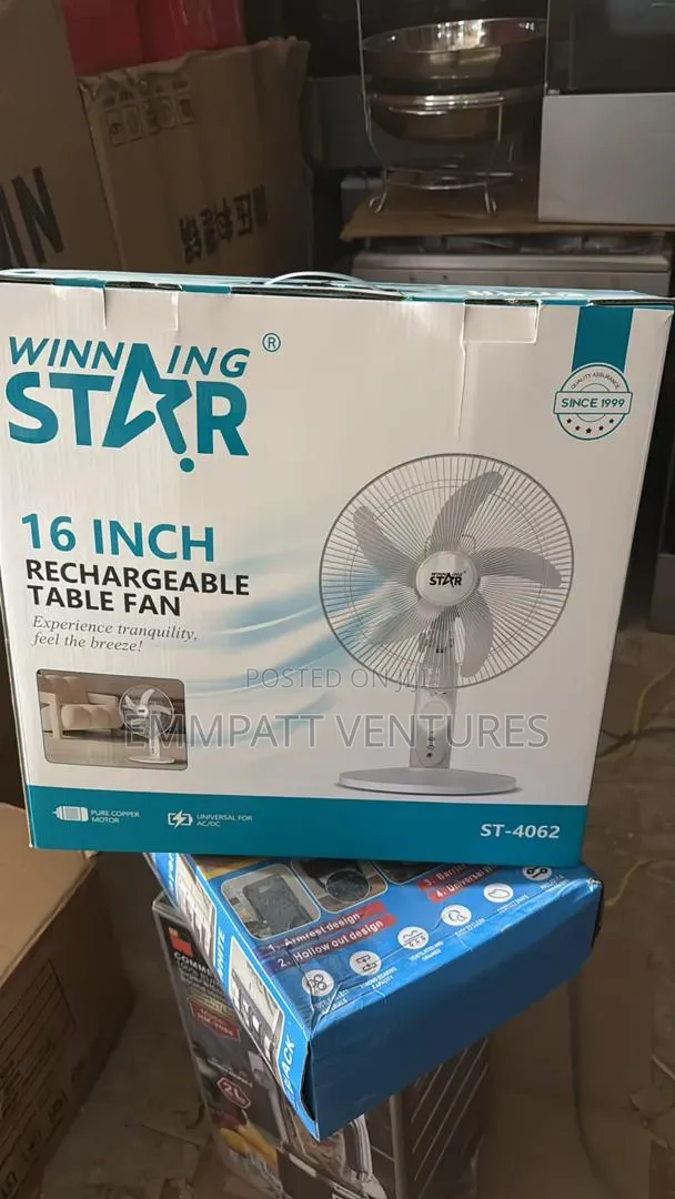 Winning Star 16" Rechargeable Fan