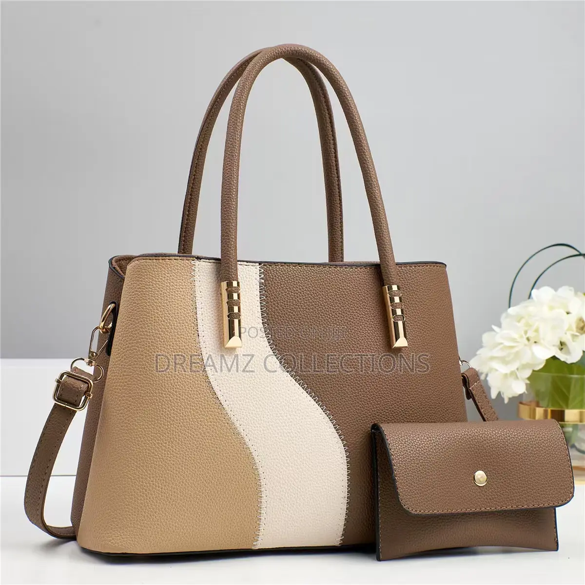 Wavy Panel Handbag Set