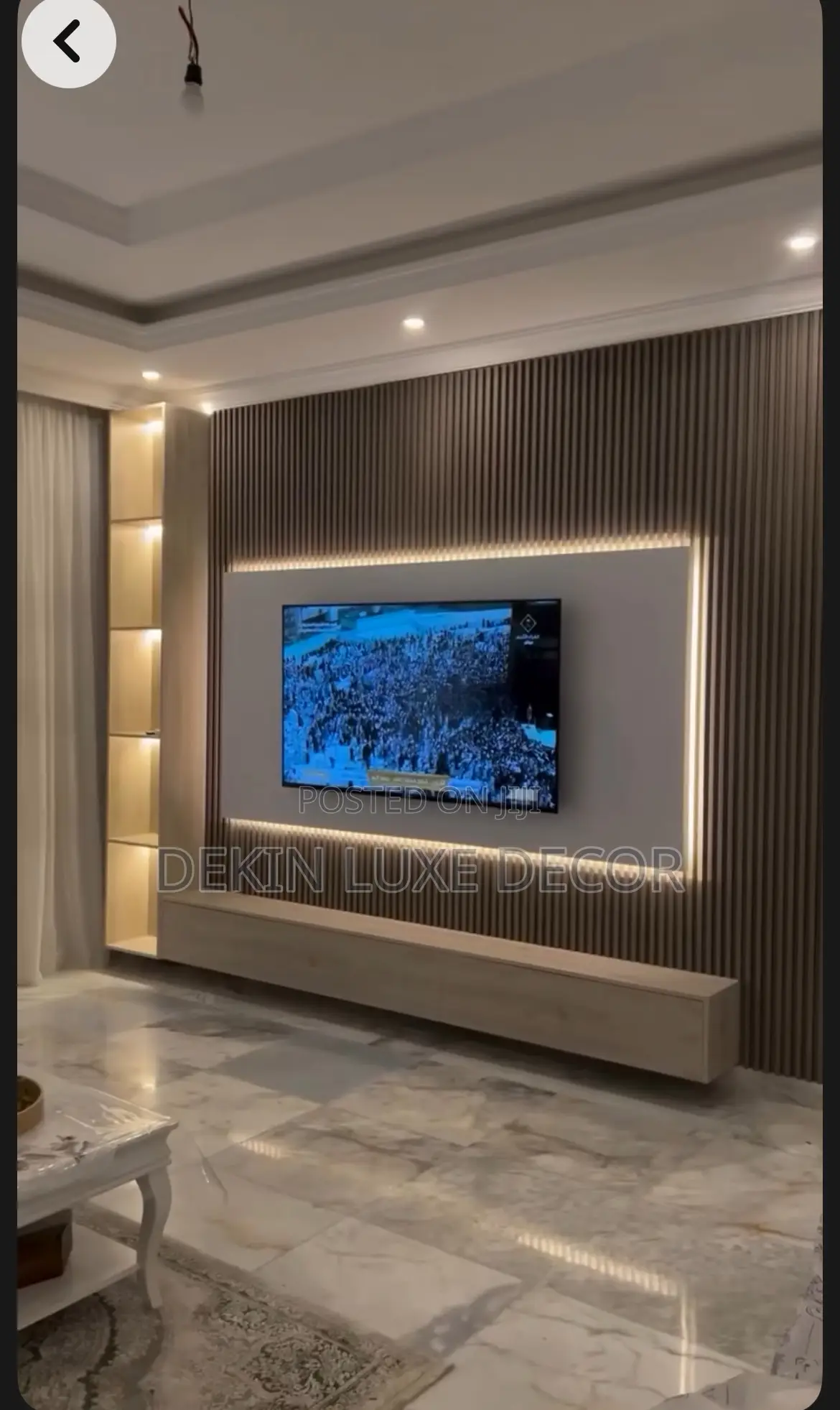 Tv Unit With Fluted Panels