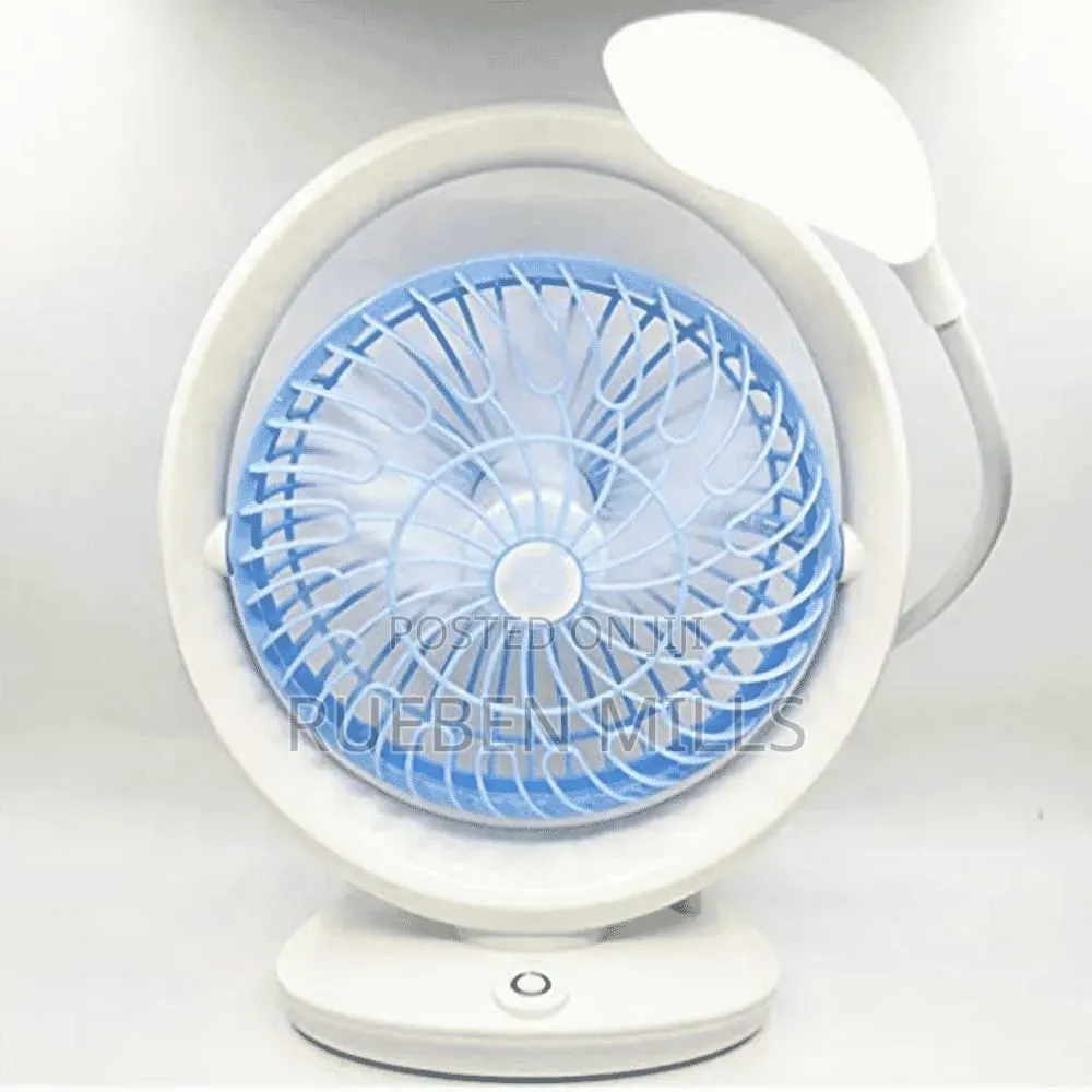 Lithium Battery Rechargeable Mini Table Air Cooling Fan With Led Light