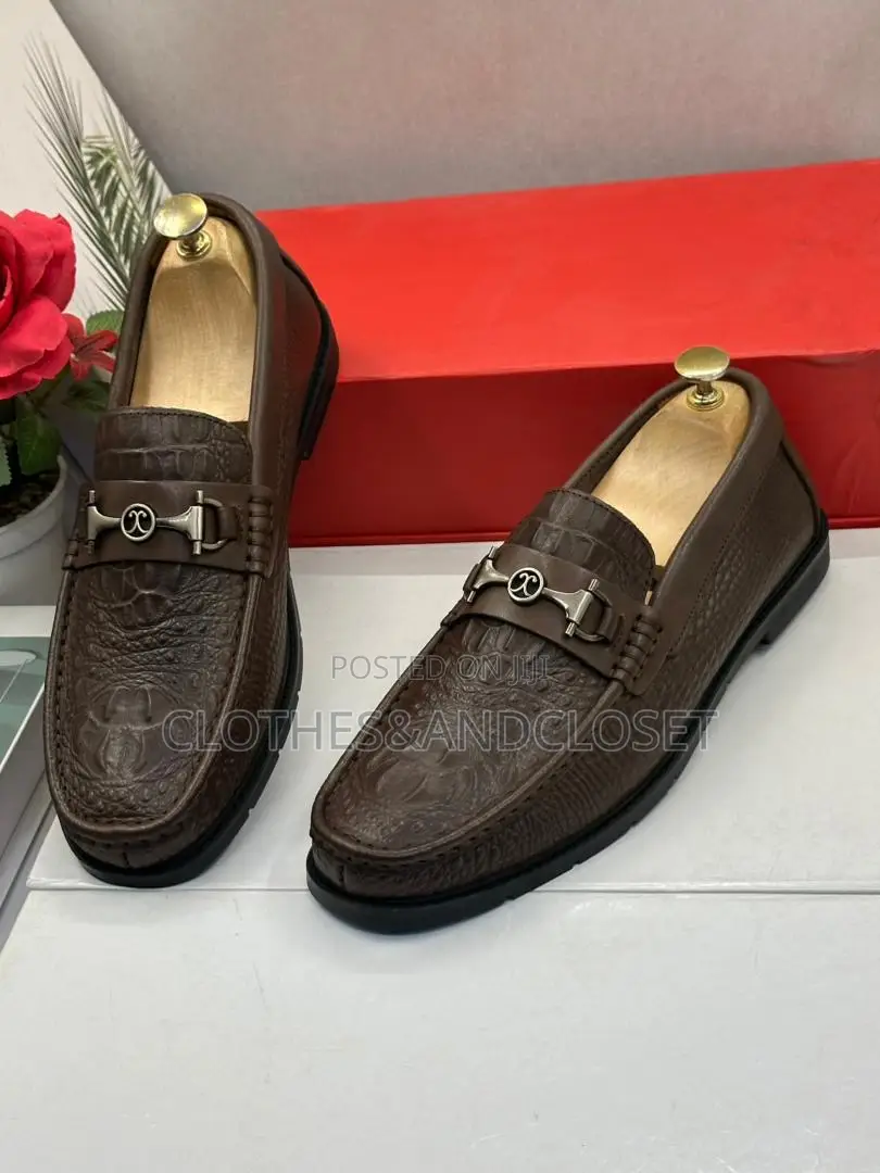 Coffee Brown Leather Loafers, Salvatore Ferragamo