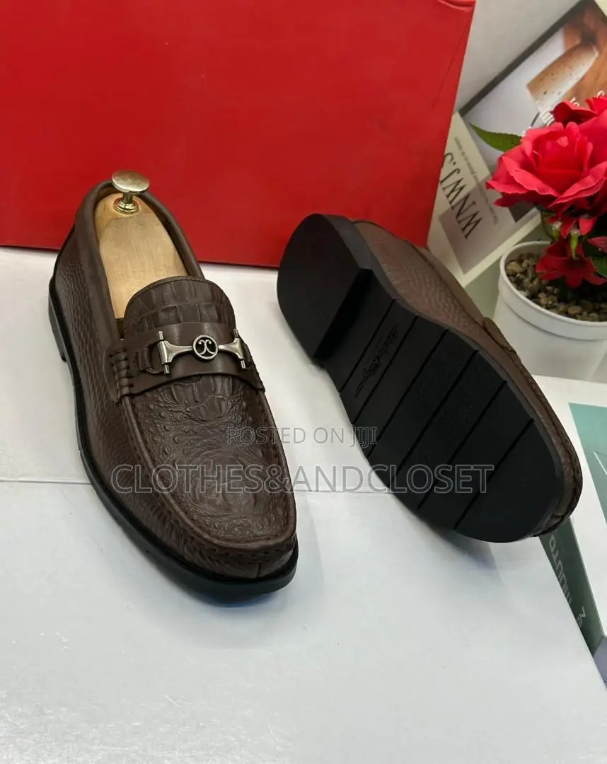 Coffee Brown Leather Loafers, Salvatore Ferragamo