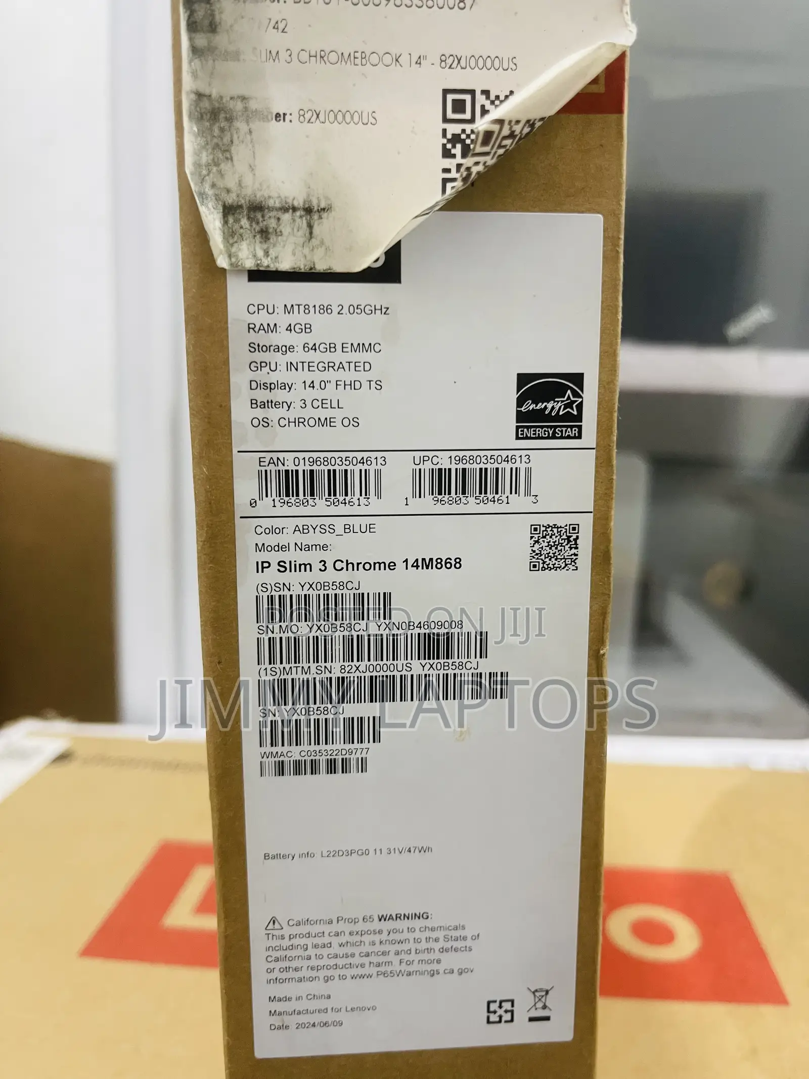 New Laptop Lenovo Chromebook C330 4GB Intel SSD 60GB