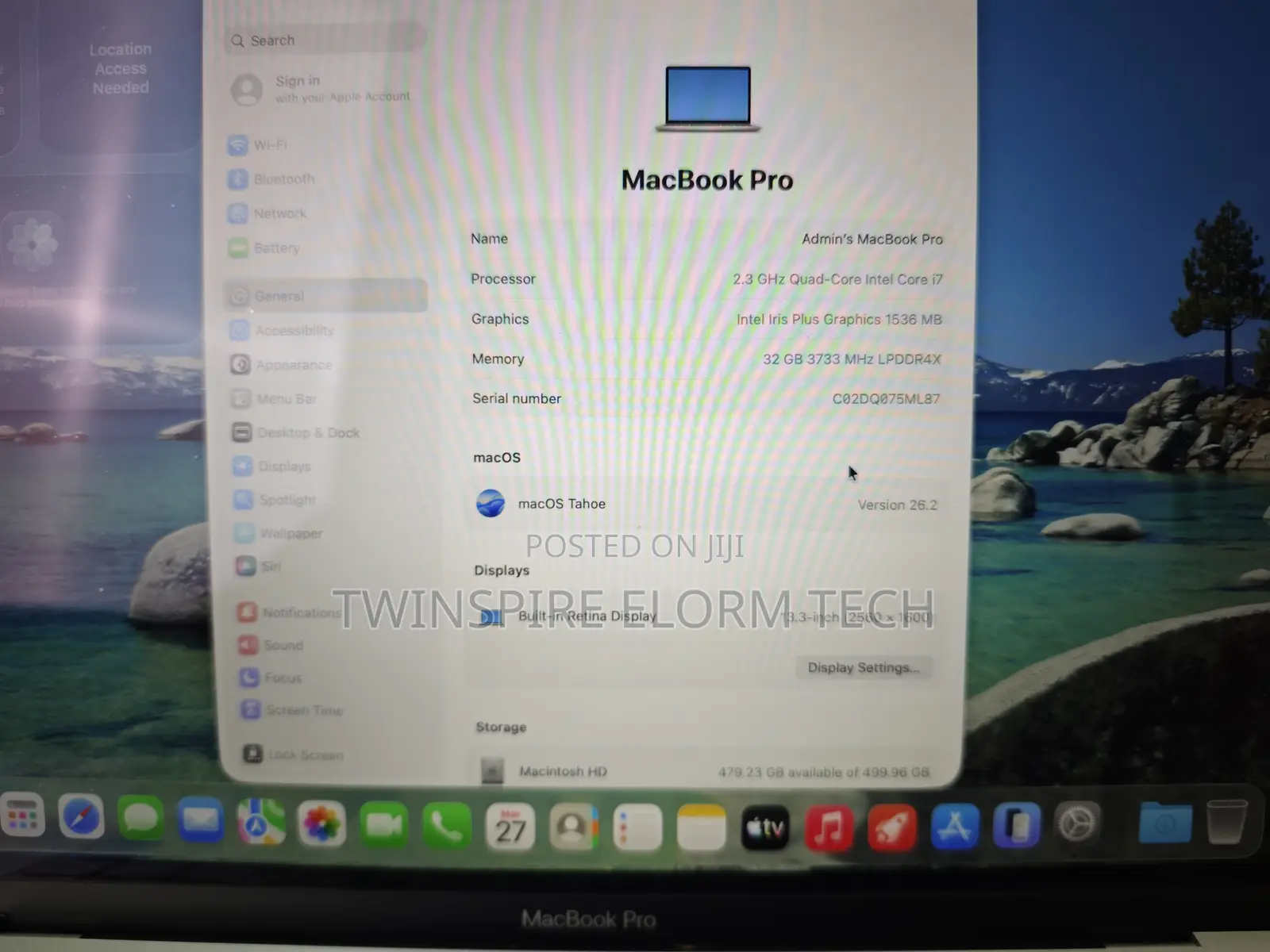 Laptop Apple MacBook Pro 2020 32GB Intel Core i7 SSD 512GB