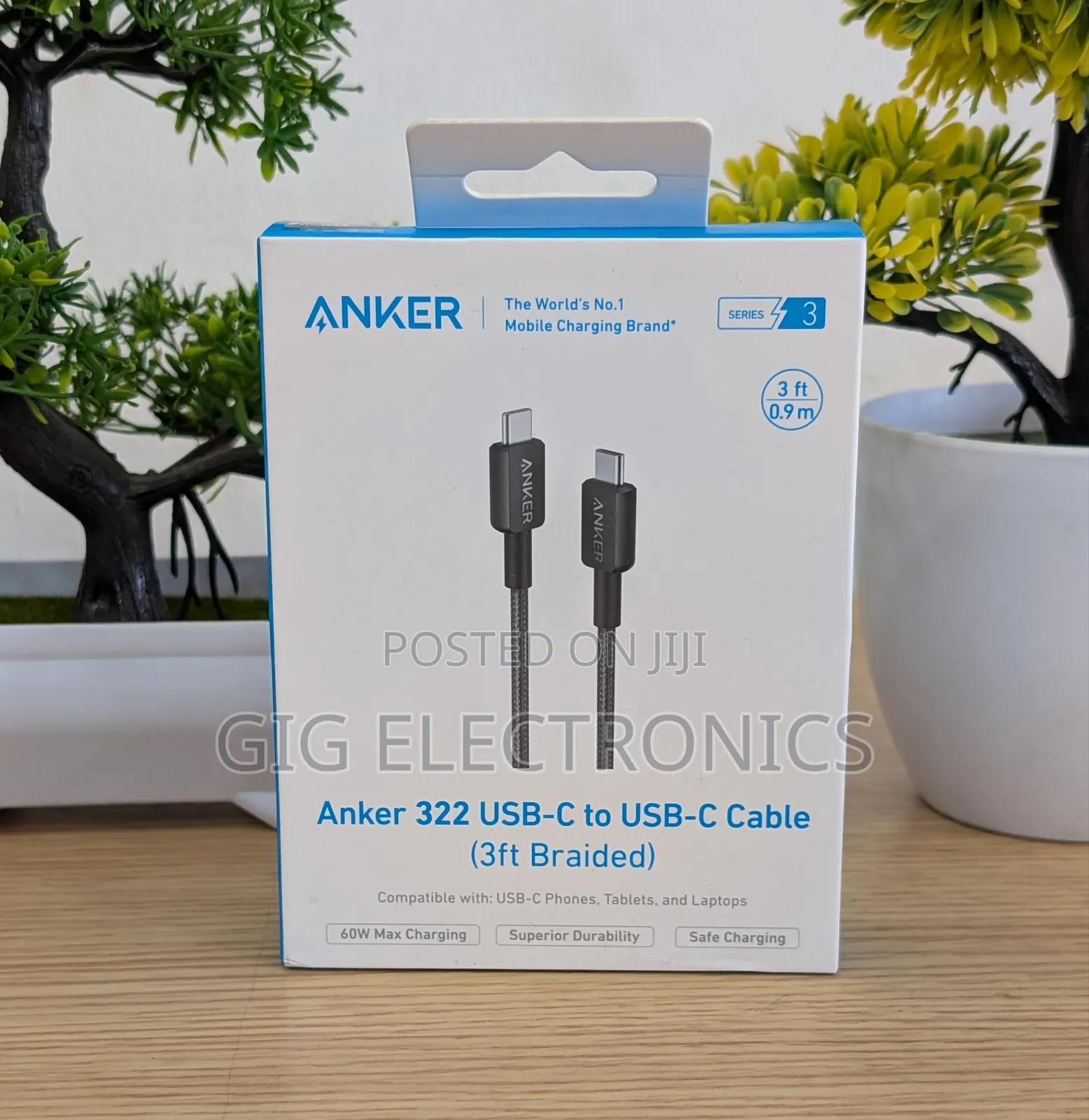 Anker 322 Usb-C to Usb-C Cable 3ft Braided