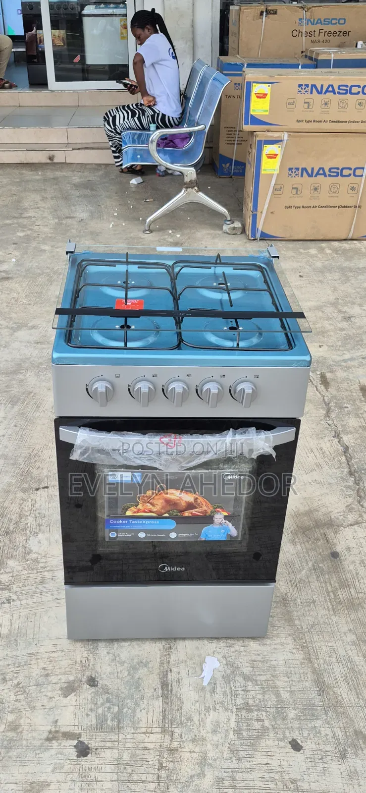 Gray Colour of Midea Gas Cooker 50by50 Available
