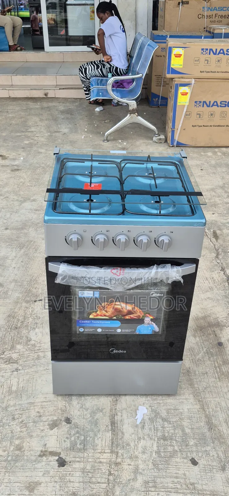 Gray Colour of Midea Gas Cooker 50by50 Available