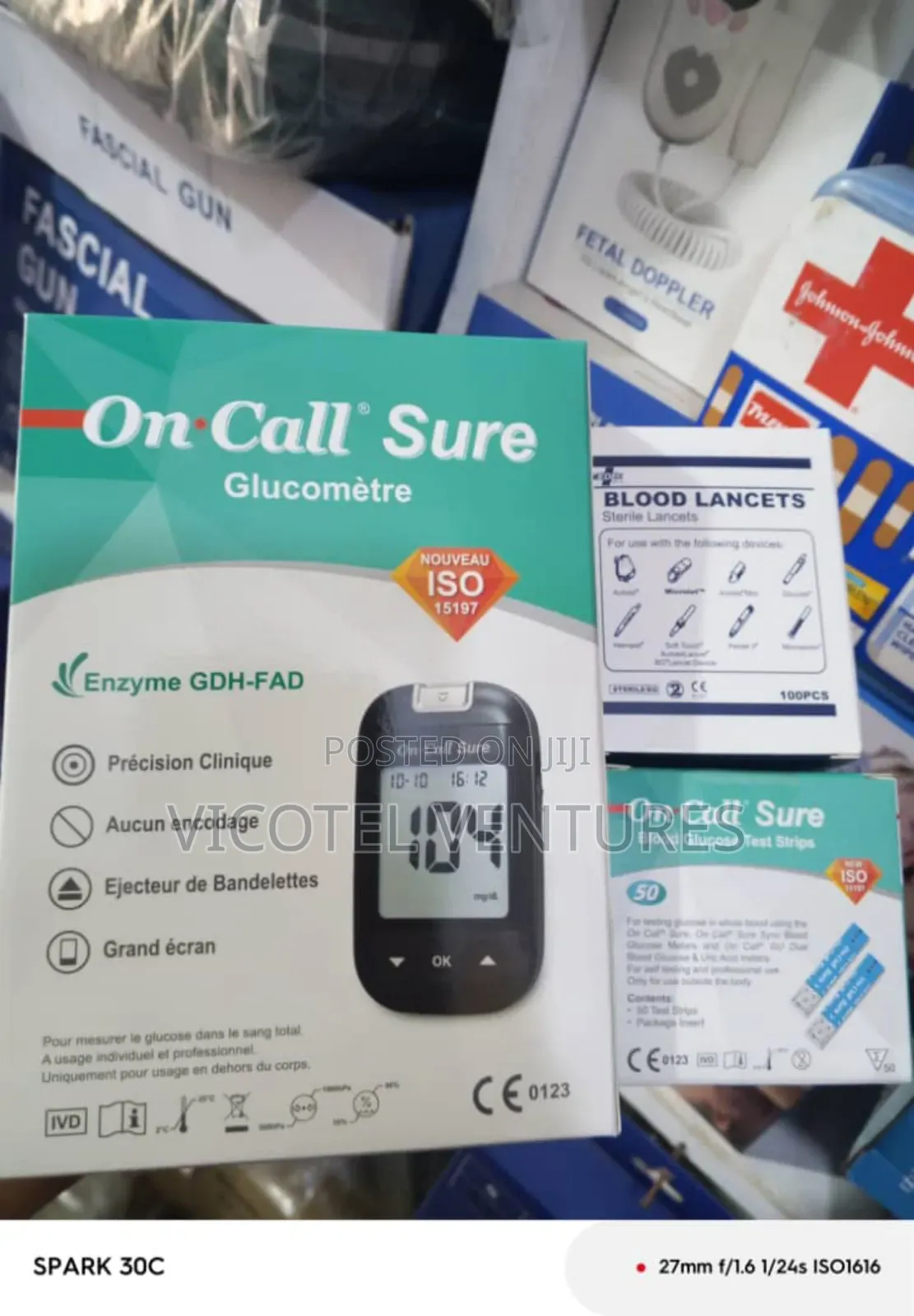 Oncall Sure Glucometer, Strips Lancet
