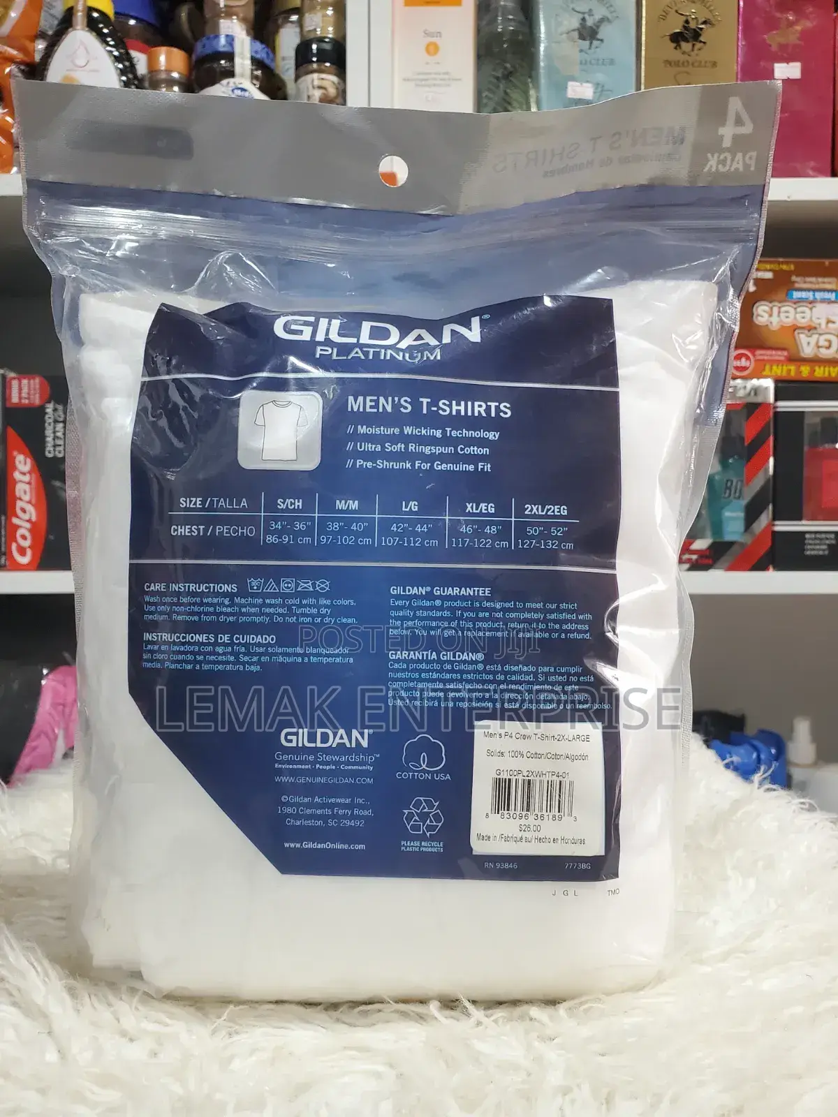 Gildan 4 Pack Platinum T Shirt Size XXL