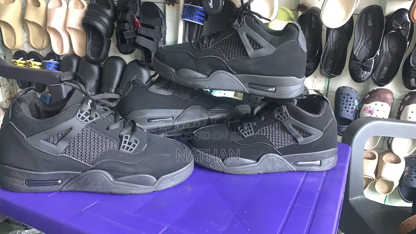 Orginal Jordan Retro 4 All Black Good Quality
