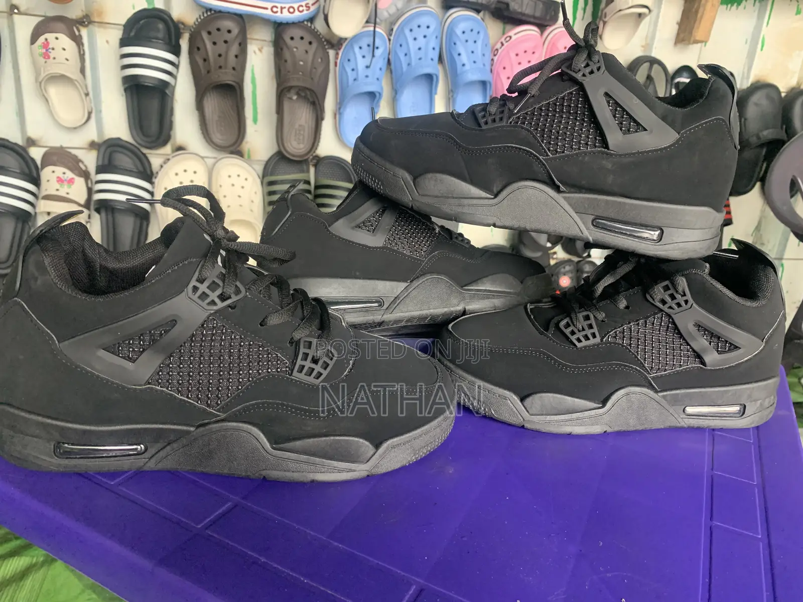 Orginal Jordan Retro 4 All Black Good Quality