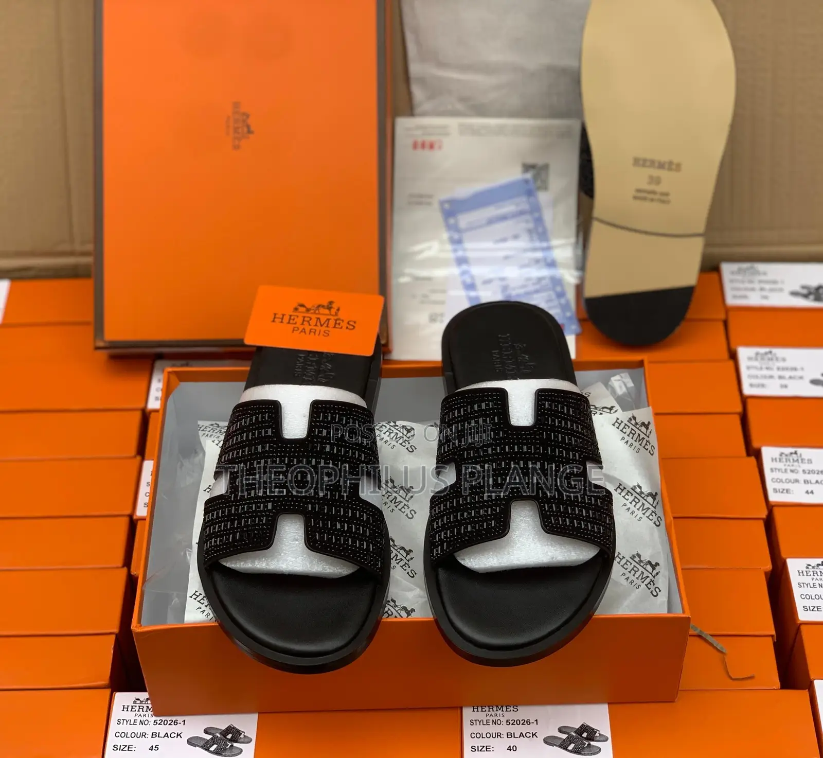 Hermes Men Slippers / Rectangular Stones .