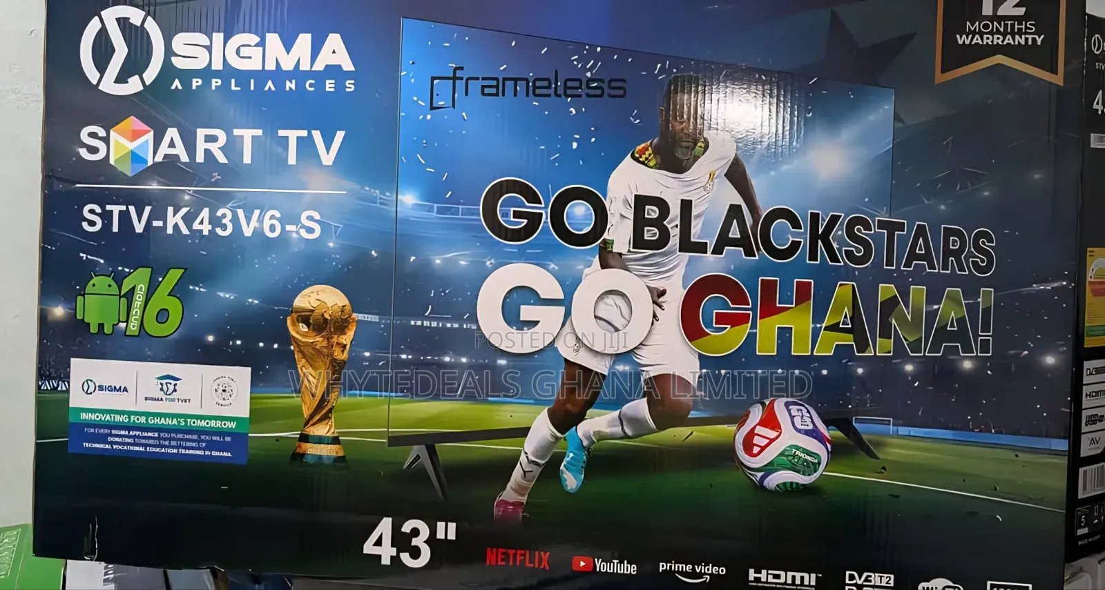 43" Sigma Full Hd Smart Android Led Tv| Bluetooth|Ultra Slim|Frameless