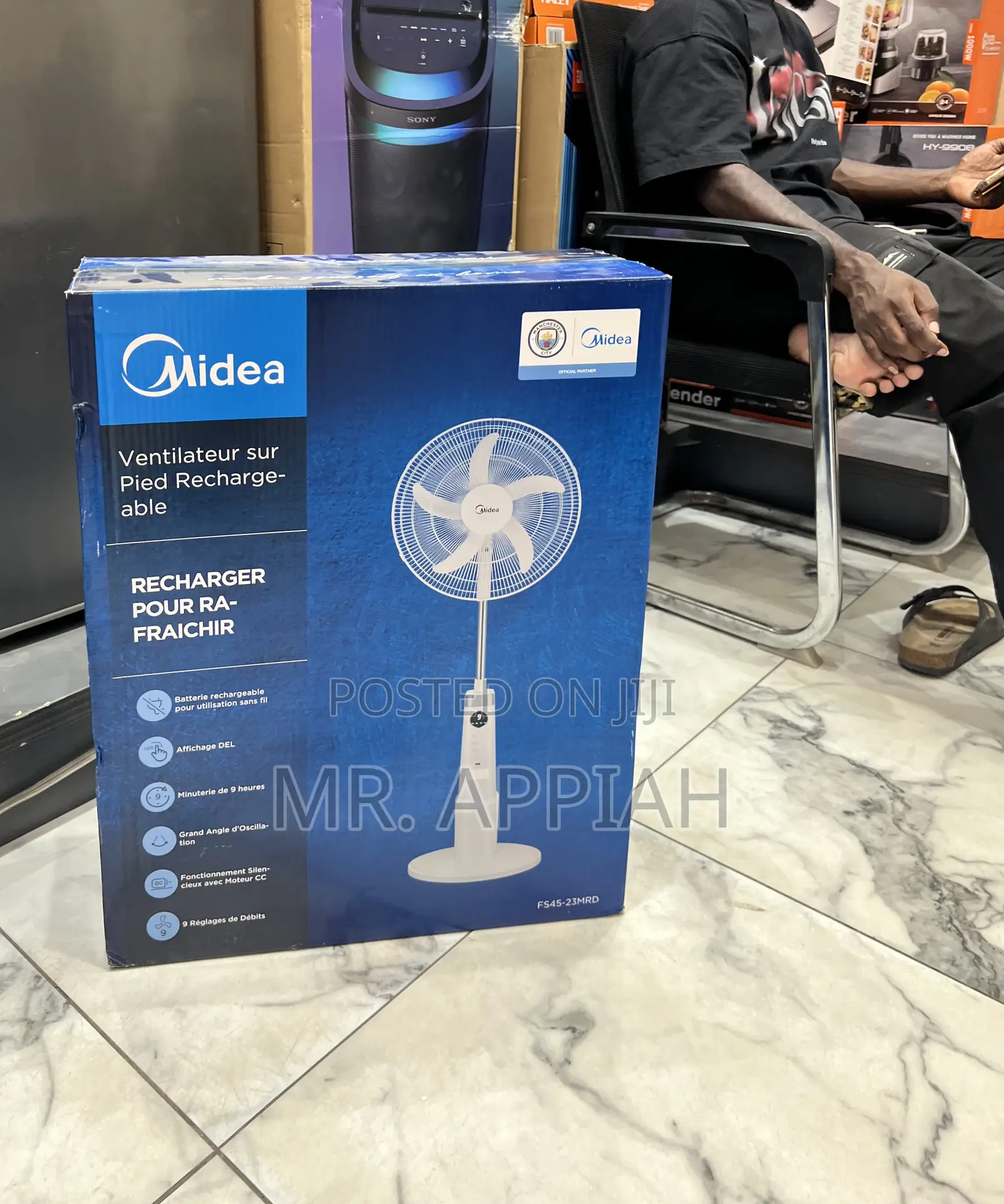 Choose Premium Midea Electric Rechargeable Standing Fan