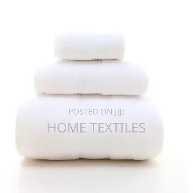 3 Pieces White Bath Towel Set Also Available in Other Colors