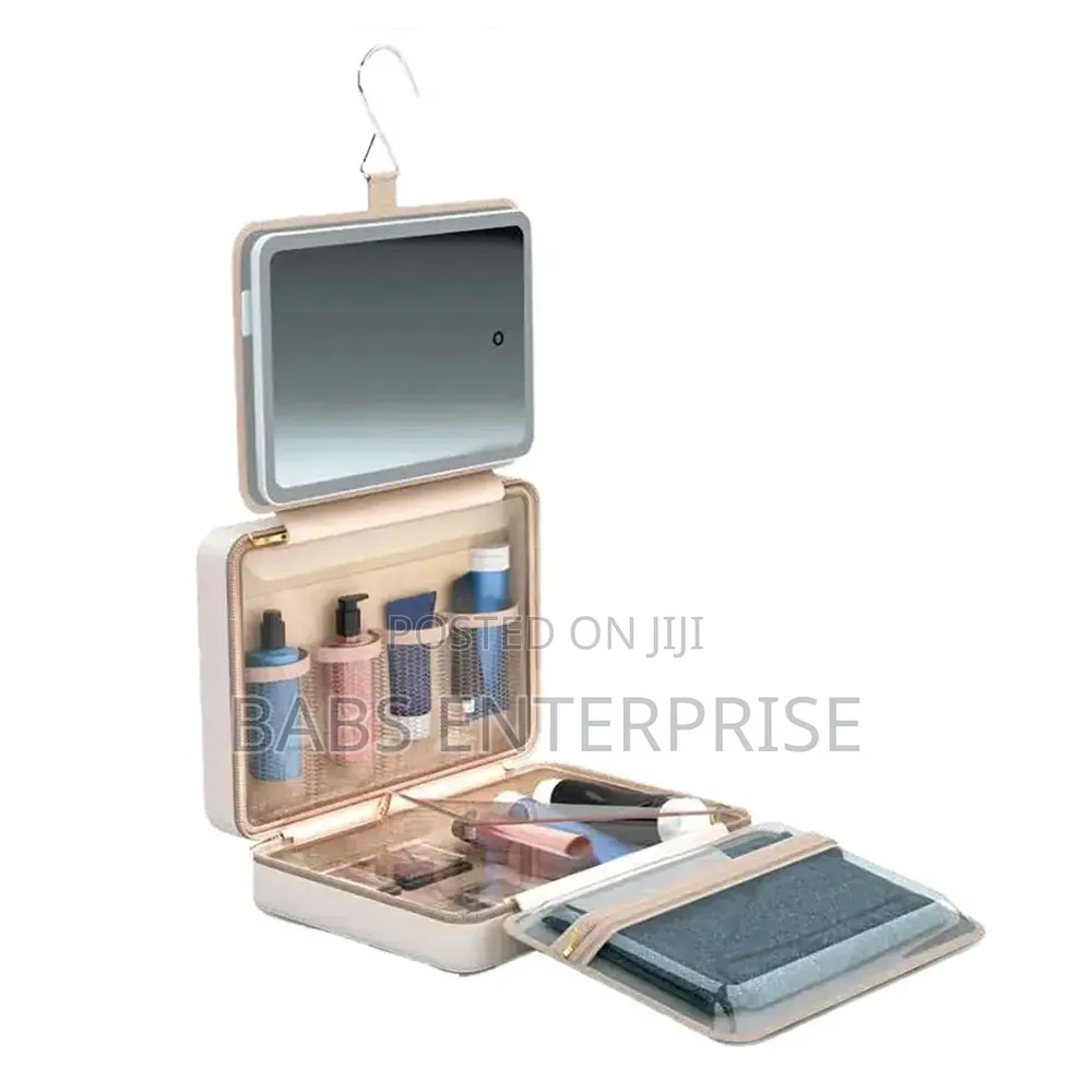 Porodo Travel Makeup Case With Detachable Led Mirror Hanging Hook