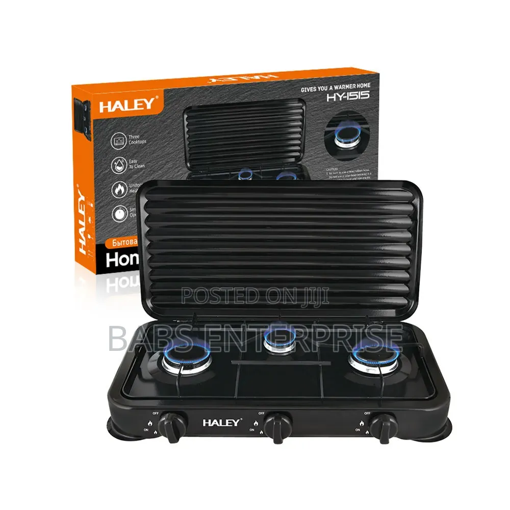 Haley Gas Stove 3 Burner Black
