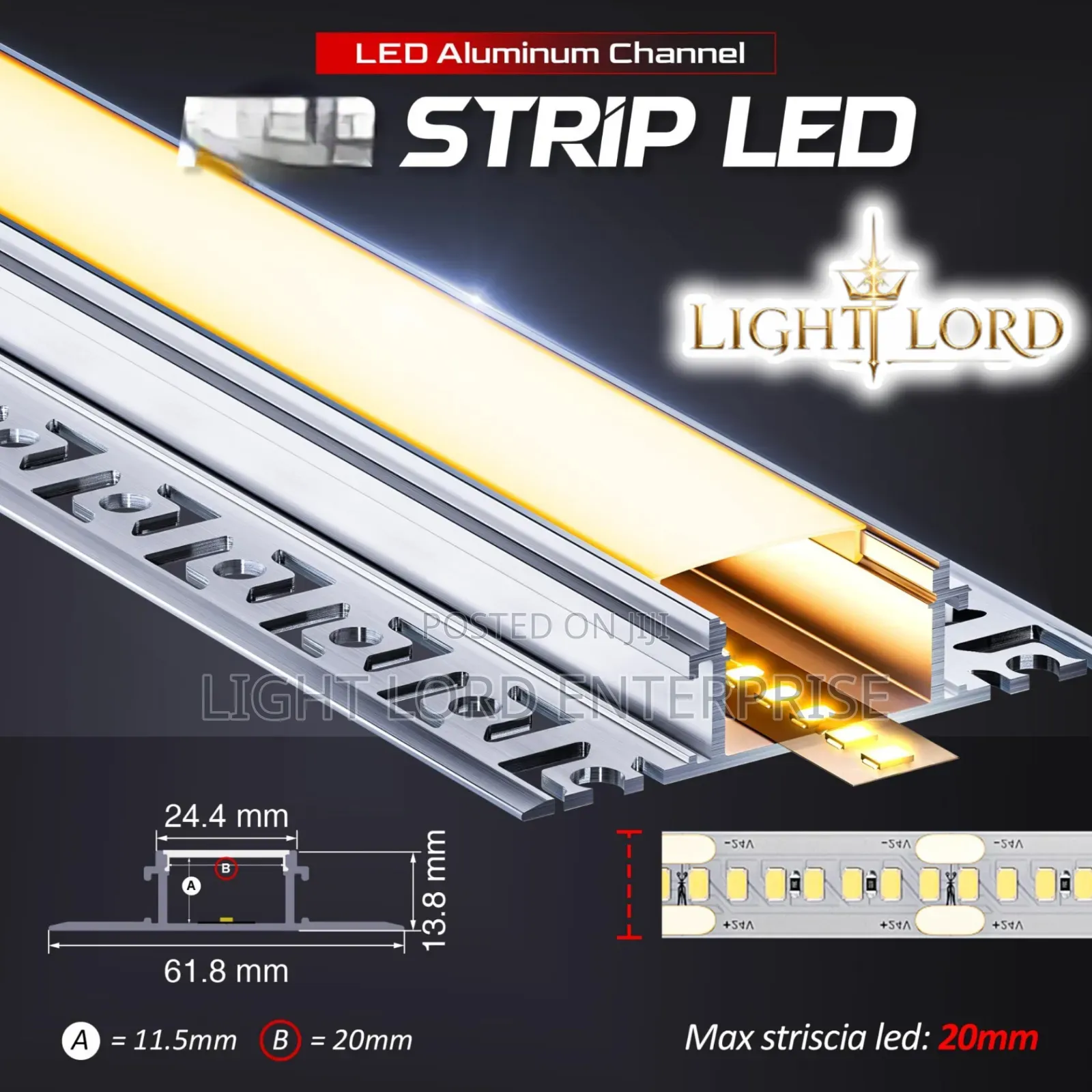 Dx 20mm Aluminum Profile Channel 10feet
