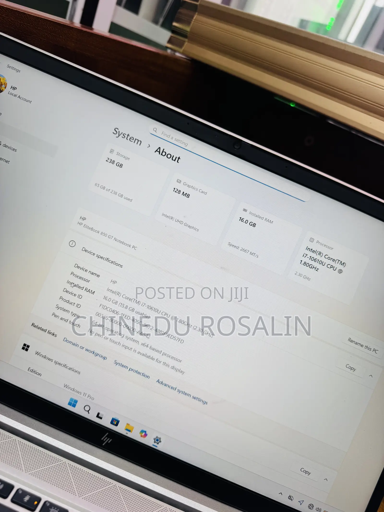 Laptop HP EliteBook 850 G8 16GB Intel Core i7 SSD 256GB