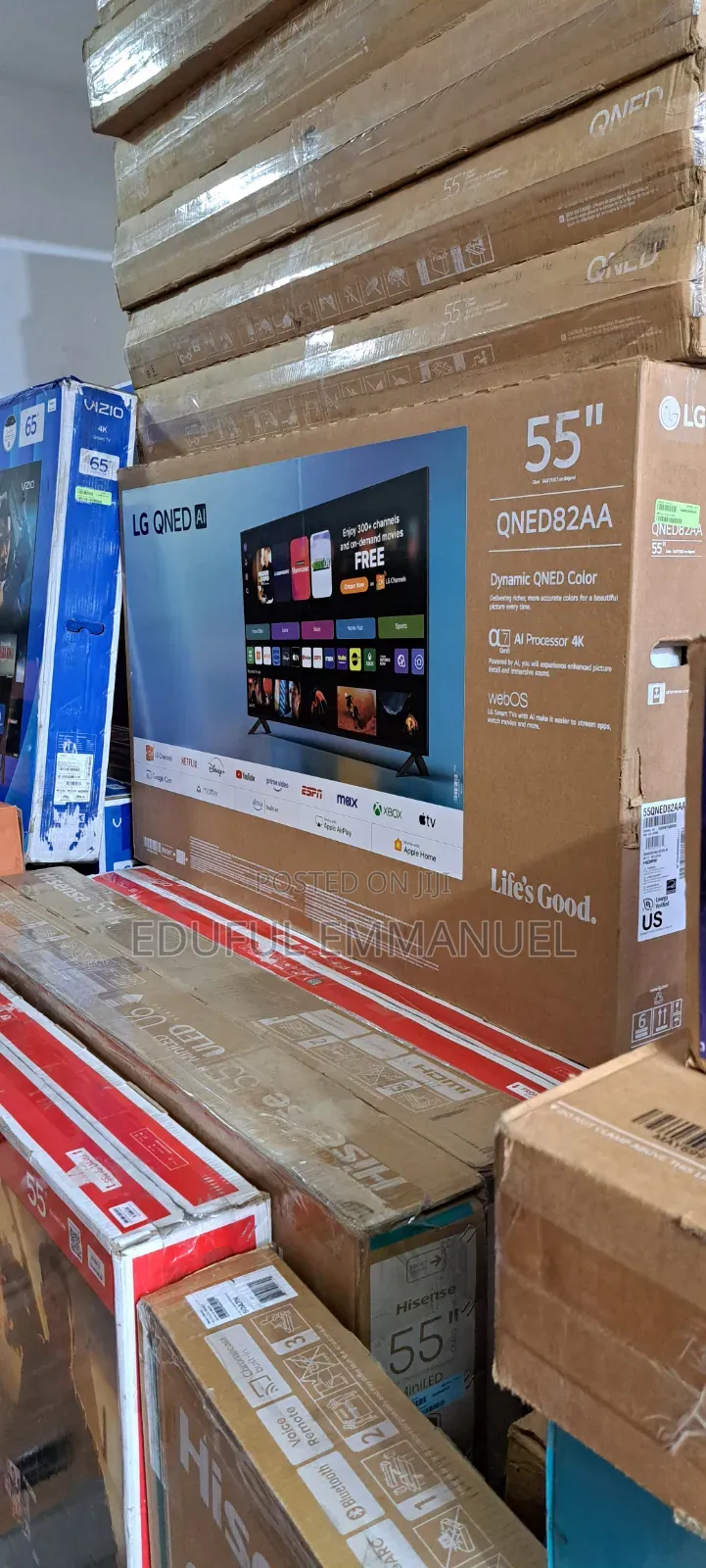 Lg 55" Class Qned Uhd Smart Ai Qned82a Ai Sound Super Upscaling