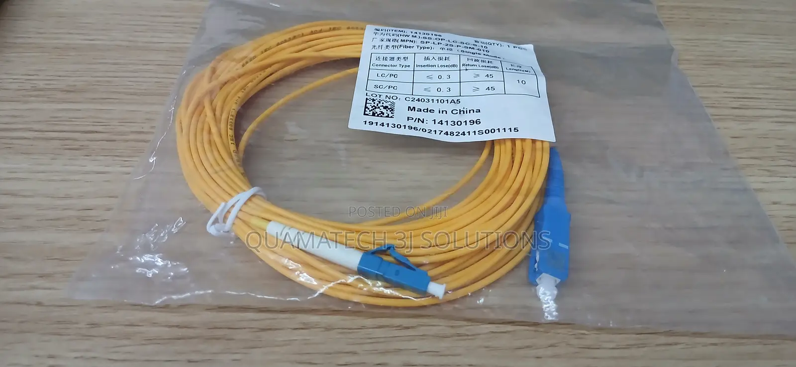 Lc Upc to Sc Upc Fiber Patch Cords Simplex 10m