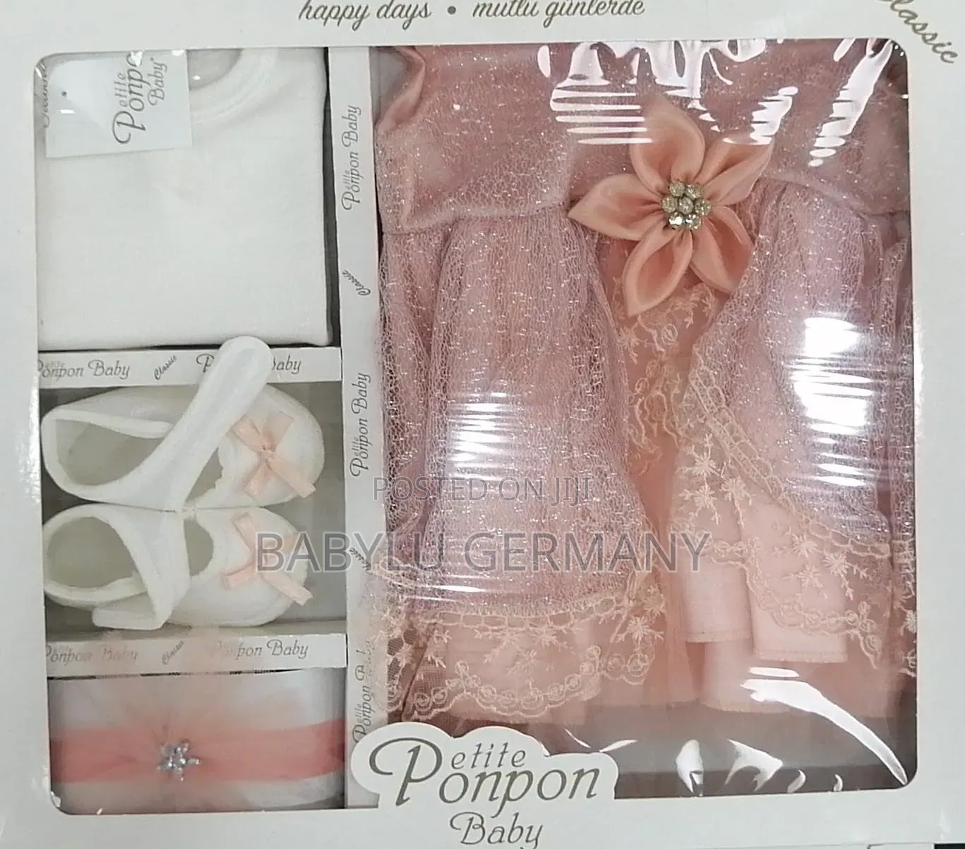 Newborn to 4 Months Pink Dress Gift Set