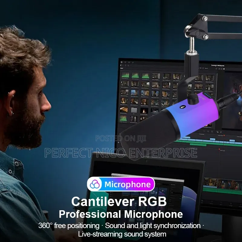 Zx-777 Professional Usb Condenser Microphone With RGB Light